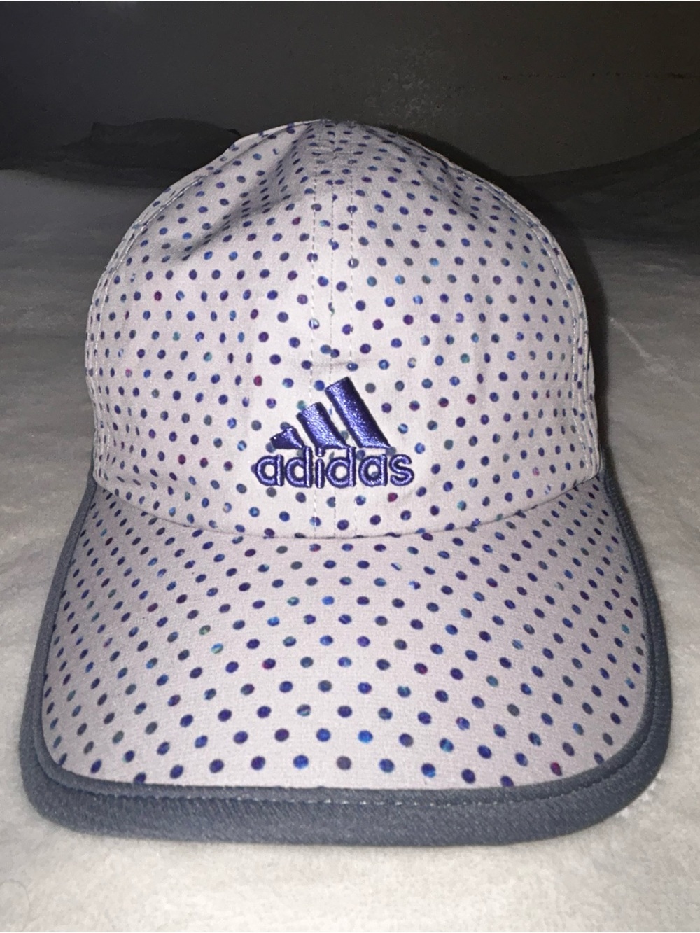 Adidas Women's Climalite Purple & Gray Polkadot  Adjustable Running/Workout Hat
